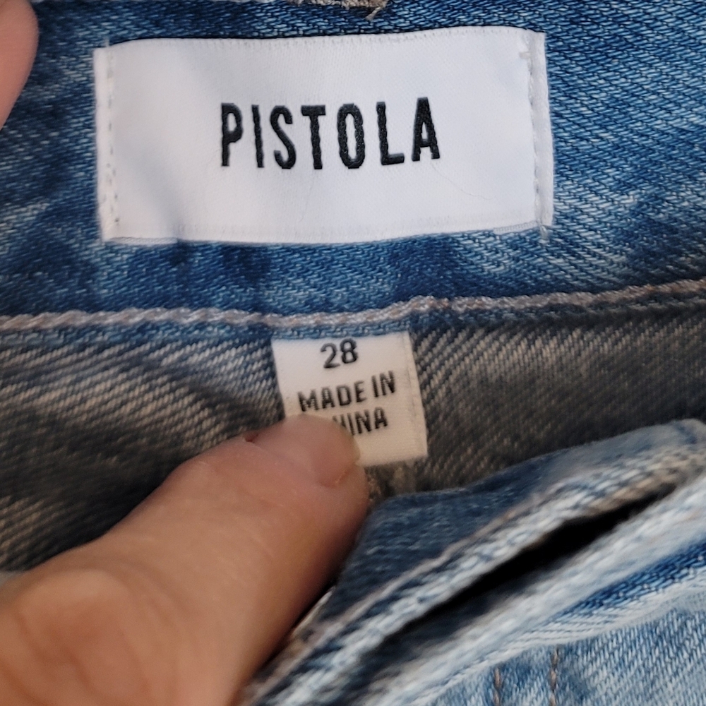 Pistola Alice Denim High Rise Split Front Midi Skirt in Coastal - Size 28 - Picture 6 of 13